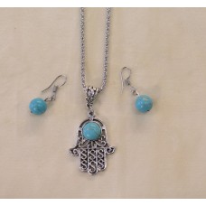 Dabīgo akmeņu kaklarota un auskari